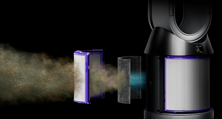 Exploded image of the filter in a Dyson purifier